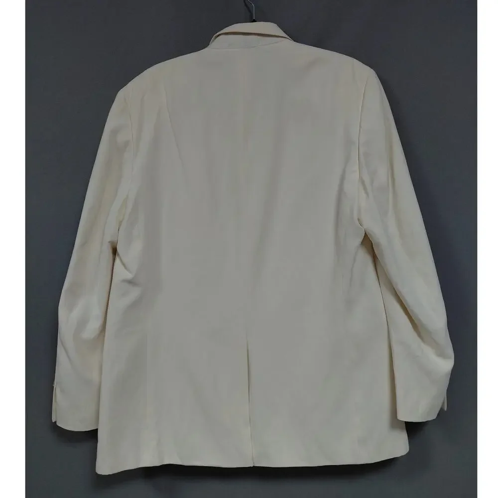 Lauren Ralph Lauren Cream Lined Collared Blazer Jacket Men Size 40R